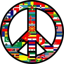PEACE SIGN SYMBOL BUMPER STICKER HELMET STICKER LAPTOP STICKER WINDOW WORLD SIGN