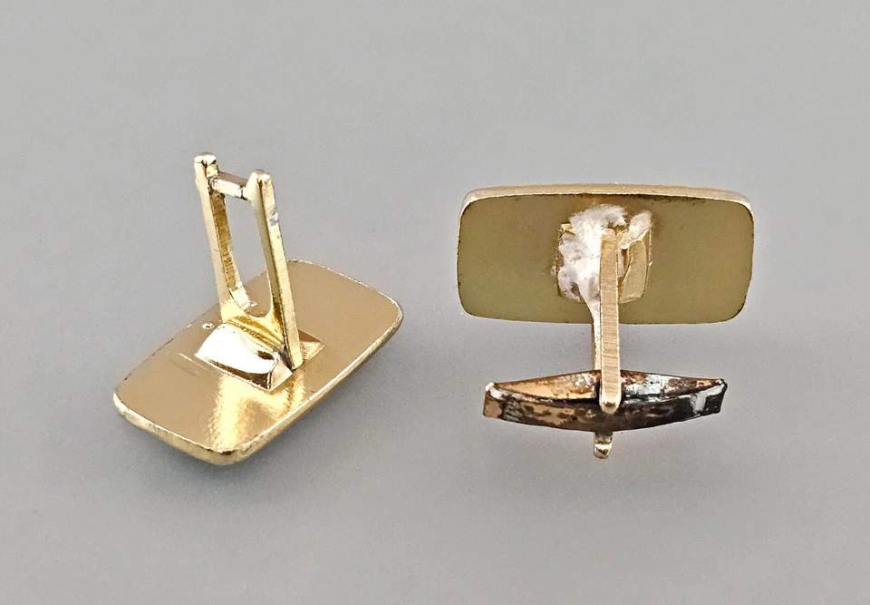 a-9425047 Manschettenknöpfe goldfarben Perlmutt vintage 2,4x13,cm - Bild 2 von 2