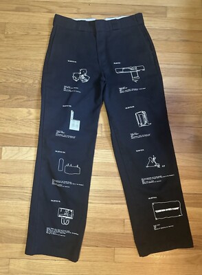 VIRGIL ABLOH X Dickies FOS Registrar Pants Figure Of Speech Black