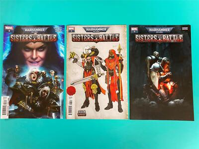 3x WARHAMMER 40K SISTERS of BATTLE # 3 Comic ~ 2021 ~ VARIANT A B 1:10 C ~MARVEL