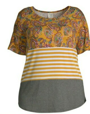 Terra & sky womens plus size color blocked 3x