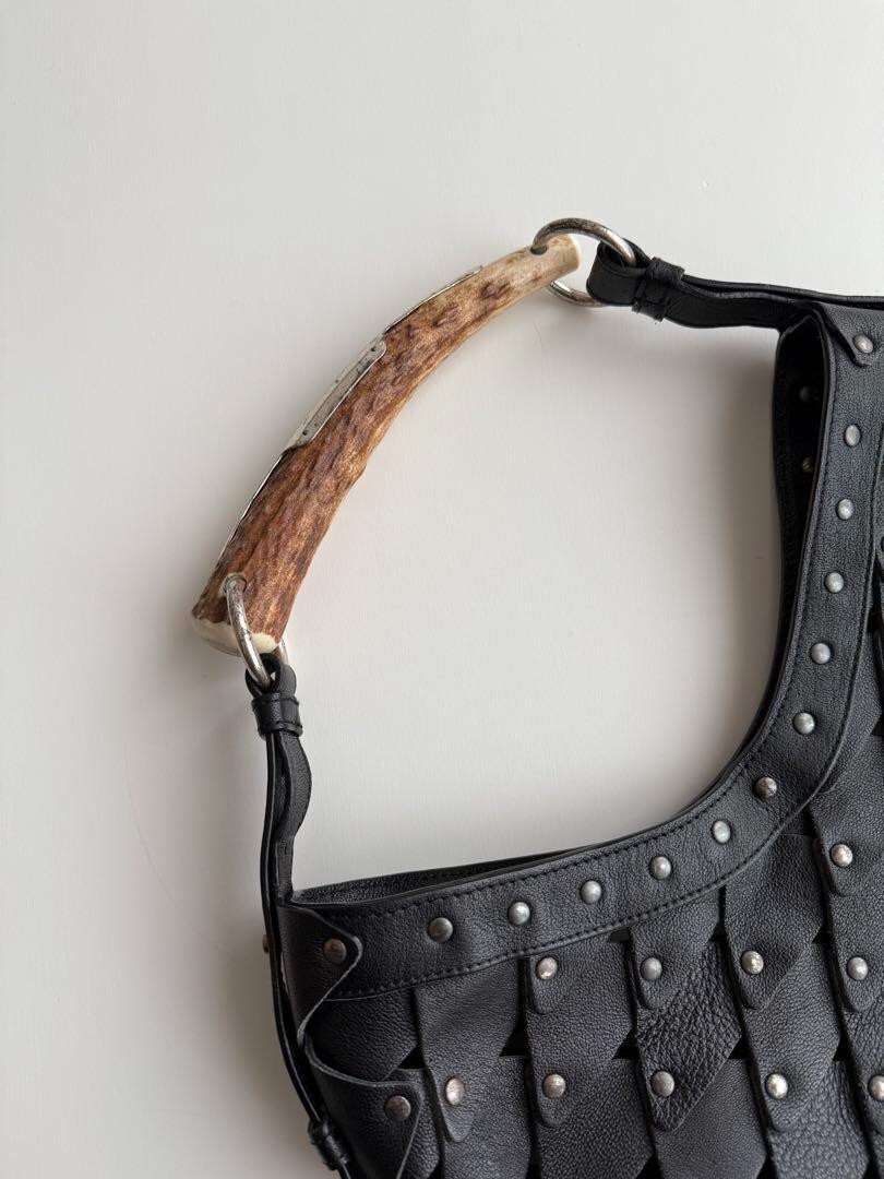 [Ecc+5] Borsa a tracolla Yves Saint Laurent Rive Gauche SS2002 MOMBASA in pelle nera