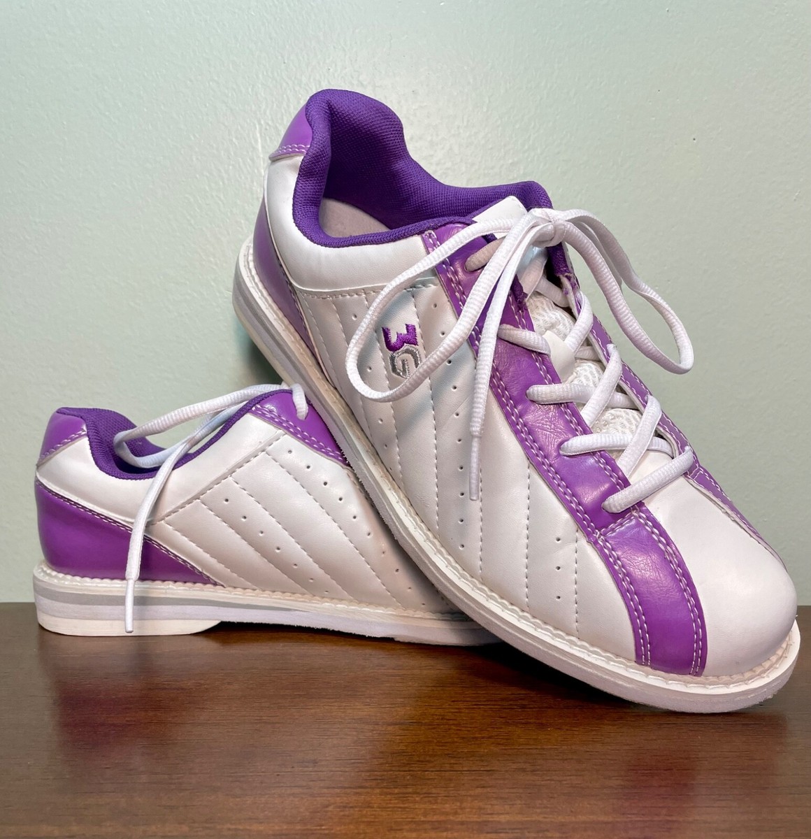 3G womens Kicks SK 600 White/ Purple Bowling Shoes size
