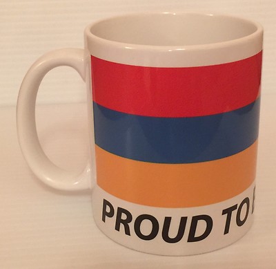 Ceramic Coffee TeaMug Cup 11oz White Armenia Proud Armenian Flag Perfect Grift