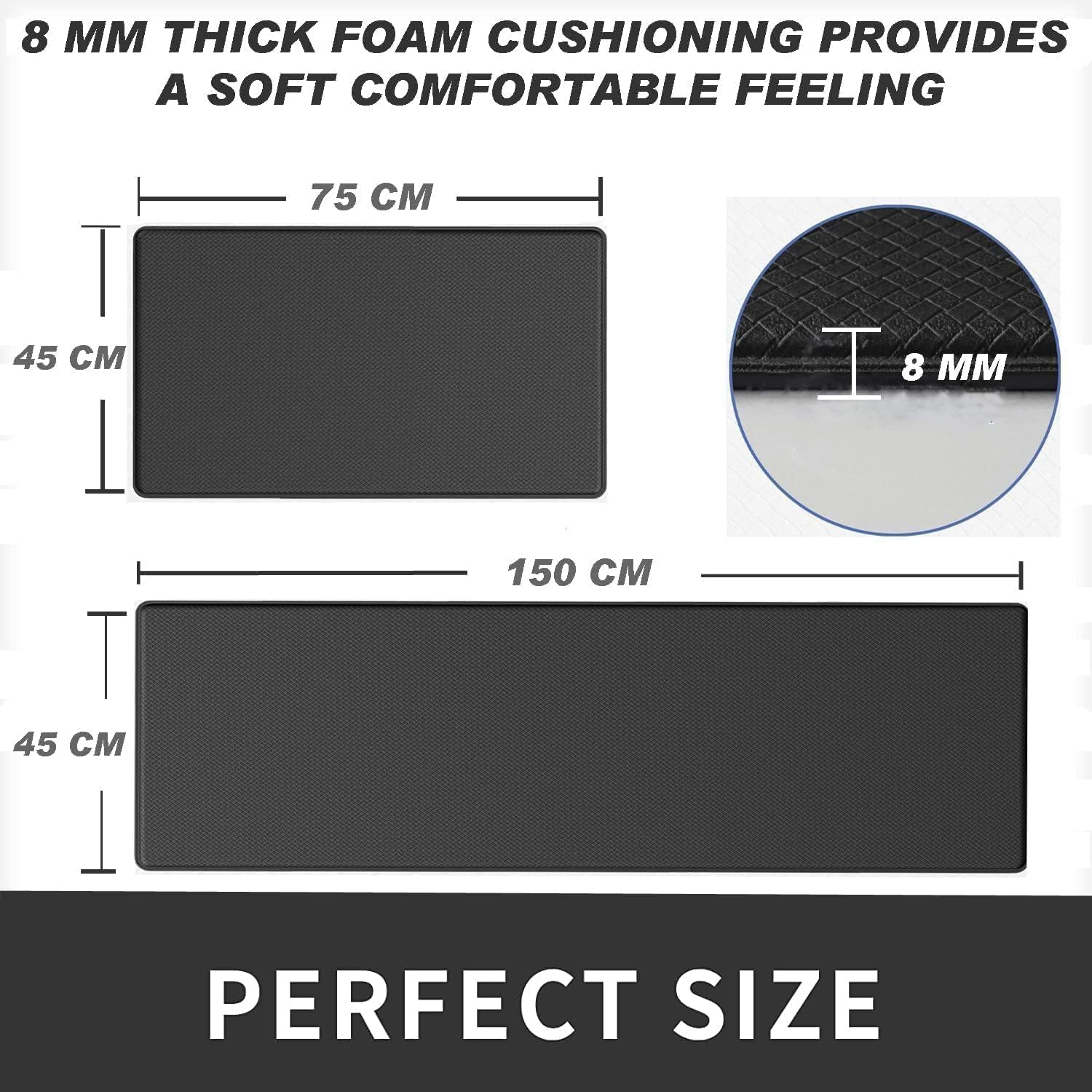 Kitchen Floor Mat Non Slip Kitchen Rug Cushioned Waterproof Anti