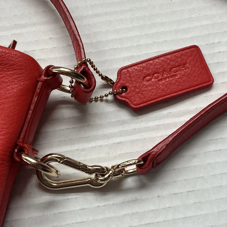 Bolso de Mano Coach Isabelle Cuero Guijarro Hobo Scout Bandolera Cartera Naranja Quemado Foto 4 de 4