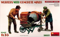 Miniart 38077 Workers With Concrete Mixer - Bauarbeiter - Zivilisten - 1:35