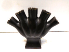 Vintage Springtime small 3 inch 5 Neck Metal Bud Vase with Ridges