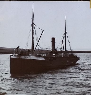 S.S. Oreadia Sail Boat, Sailing to Kirkwall, Scotland, Magic Lantern Glass Slide