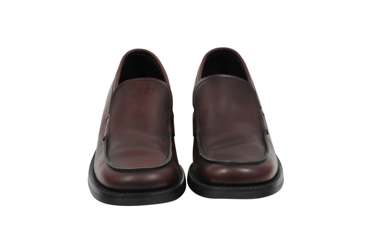 Prada Mens Vintage Penny Loafers Size US7 UK6 Brown Leather Square Toe Slip On Prada Men main image 4