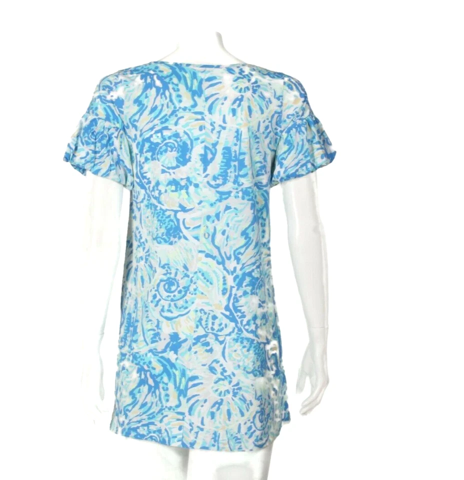 Vestido LILLY PULITZER Mini Lindell para Niña Bennet Azul Concha Manga Abullonada talla XL 177 Foto 3 de 4