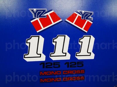 1985 Yamaha YZ125 decals 9pc graphics 85' stickers pegatinas YZ 125 MX AHRMA