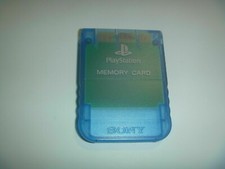 Official OEM Sony Playstation 1 PS1 PSOne Memory Card 1MB SCPH-1020 Clear Blue