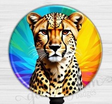 Cheetah Badge Holder, Beautiful Cheetah Badge Reel, Rainbow Retractable GG6513