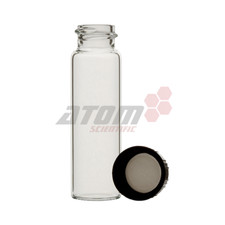 10ml Clear KG-33 Glass Vials with Unattached PTFE/Rubber Caps *Free P&P*