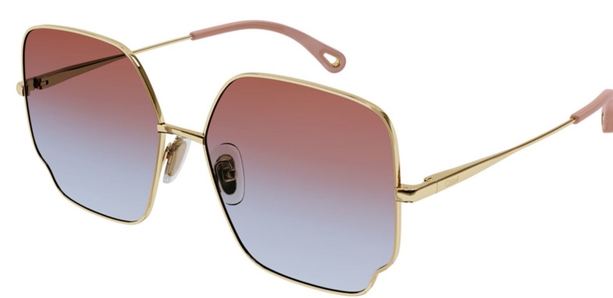 サングラス Chloe Chloe - CH0092S - 002 (CH0092S 002 GOLD GOLD RED) New CHLOE CH0092S 002 60mm Gold Red Gradient Double