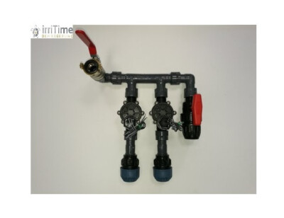 Vormontiert Magnetventil Verteiler 2-fach 32 mm Anschluss Rain Bird DV 24 Volt