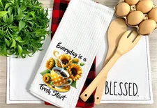 Fresh Start, Waffle Weave Dish/Tea Towel, Micro Fiber, 16x24" (T399)