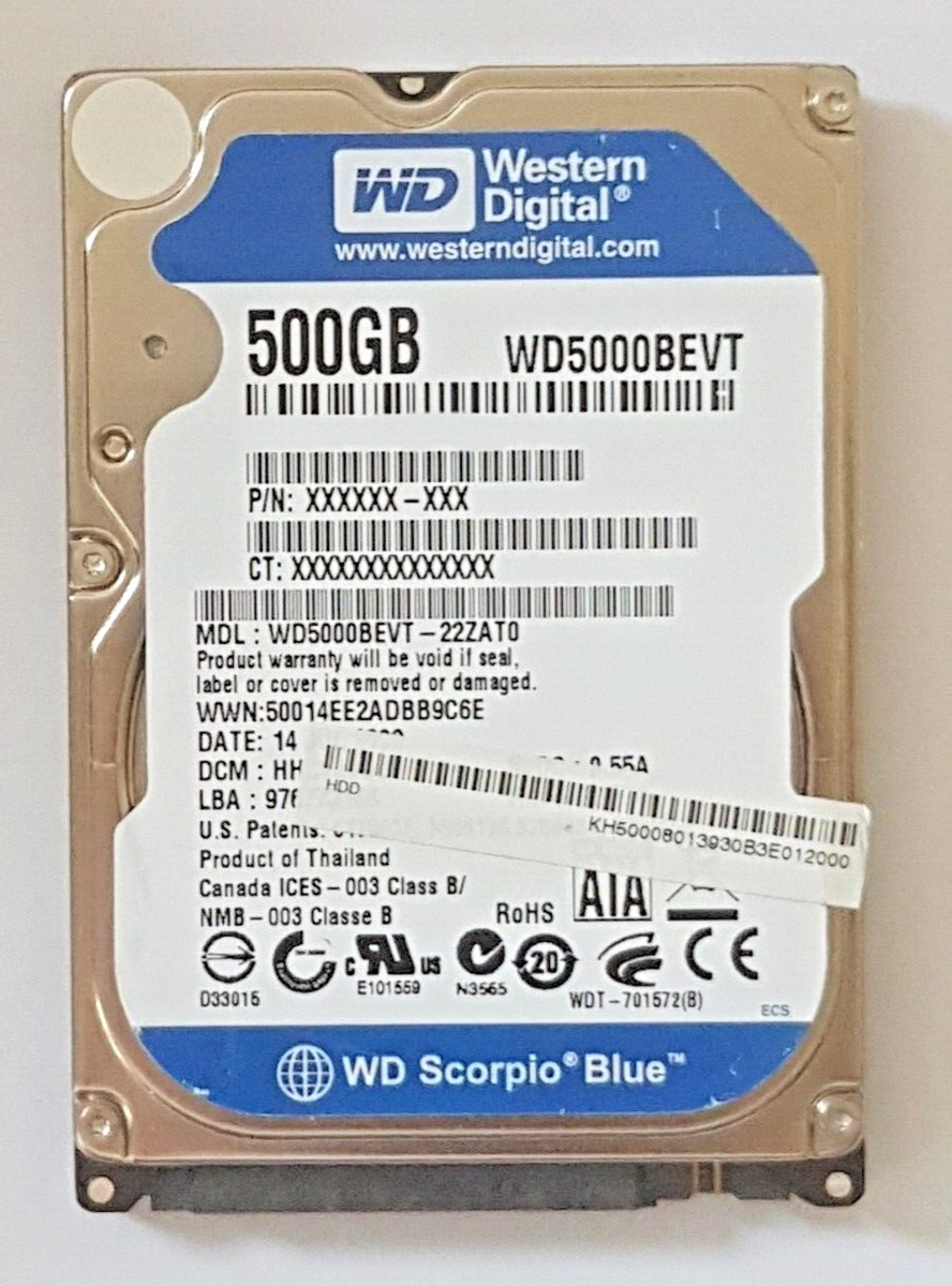 Western Digital WD WD5000BEVT HDD SATA/300 500GB 2.5 5400RPM  