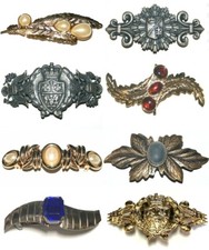 Vintage Barrette Women Metal Long Hair Clip Elegant Ornate French Made in France