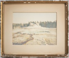 Antique Frank Jay Haynes Photograph of Castle Well and Castle Geyser 1885
