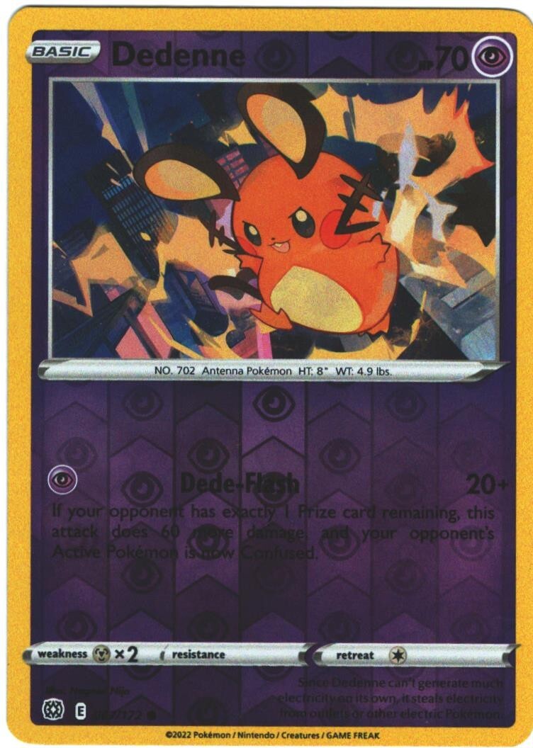 Dedenne 67/172 Brilliant Stars Reverse Holo Common Pokemon Card TCG 067/172