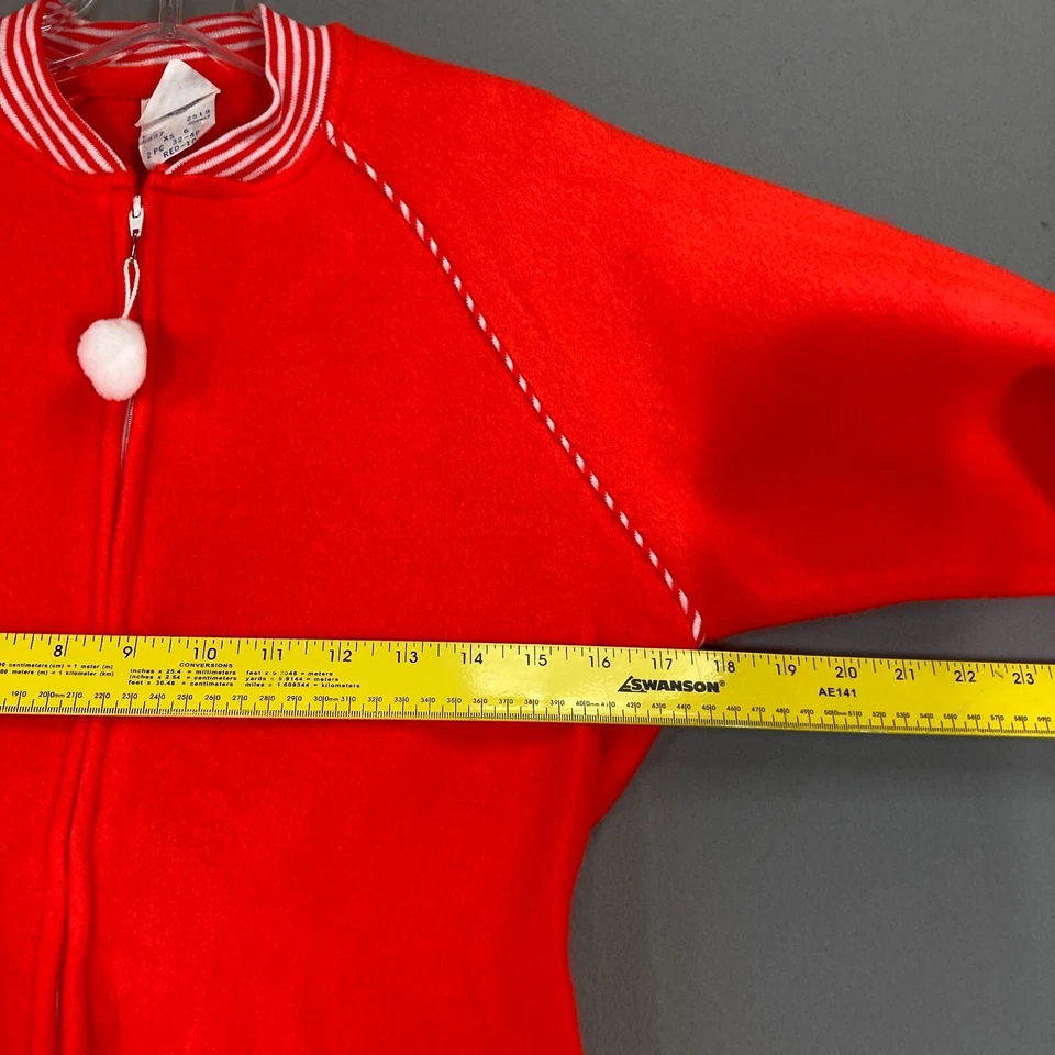 De Colección Pijama Una Pieza Para Mujer XS Rojo Brillante Vacaciones Vellón Cremallera Mary Barron NUEVO Foto 3 de 4