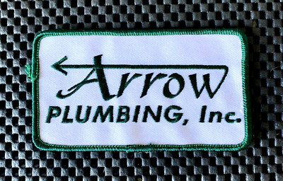 ARROW PLUMBING INC EMBROIDERED SEW ON PATCH PLUMBING CONTRACTOR 4 1/2'' x 2 1/2''