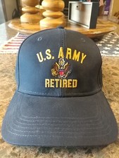 U.S. Army Retired OTTO Cap Hat with EAGLE CREST Blue