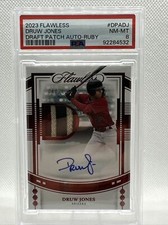 2023 Flawless - Draft Patch Auto #6/20 - PSA 8 - Druw Jones - DBacks
