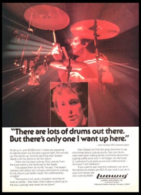 1983 REO Speedwagon Alan Gratzer Ludwig Drums-Print ad / mini