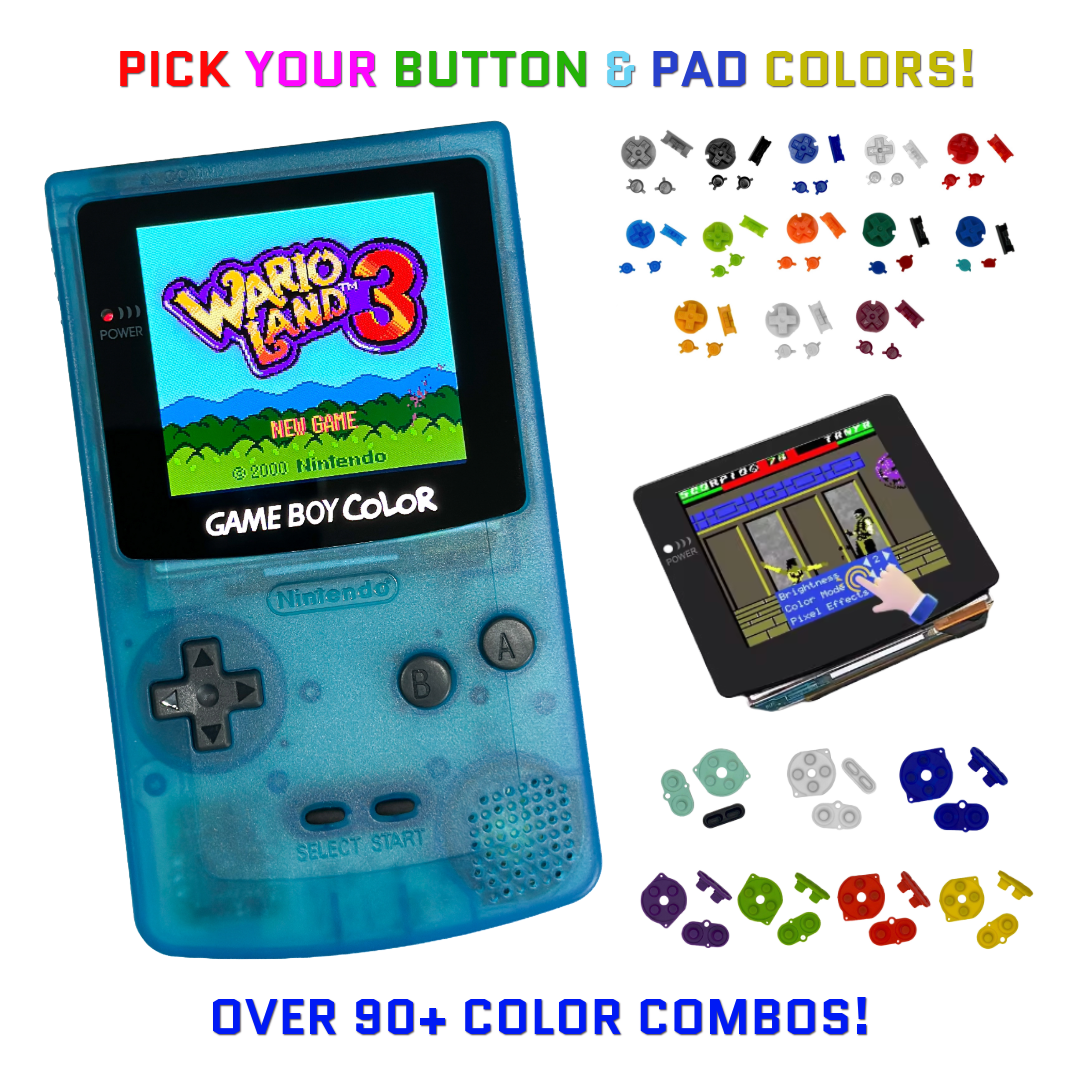 Nintendo Game Boy Color CLEAR BLUE System GBC AMOLED OLED XL Touch