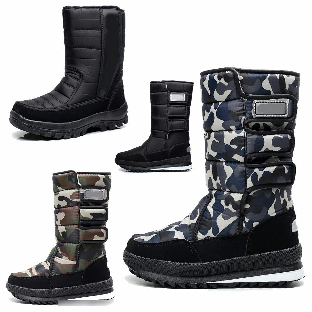 Mens Snow Boots Mid-high Winter Warm 