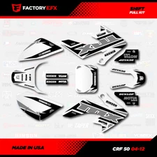 White & Gray Shift Racing Graphics kit Fits 04-12 Honda Crf50 CRF 50 Decal 