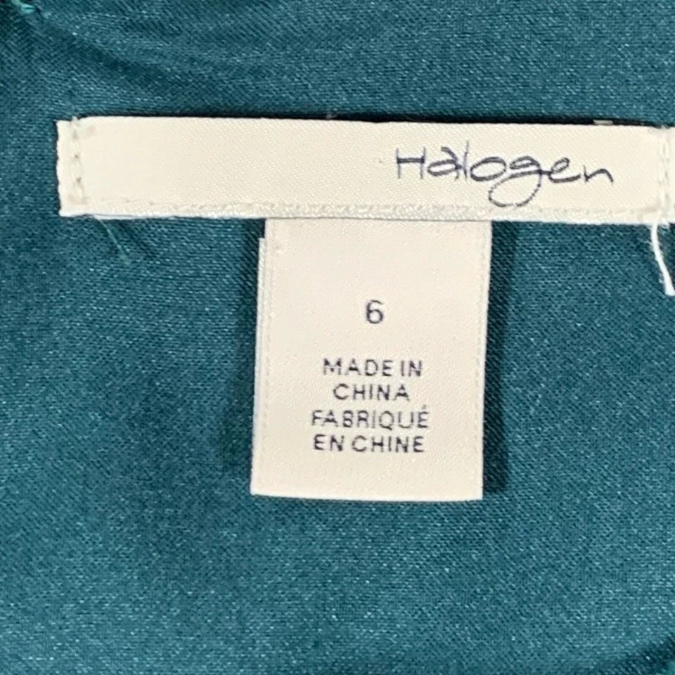 卤素连衣裙女式 6 绿色拉链无袖修身喇叭内衬正式婚礼 — 第 3/4 张图片