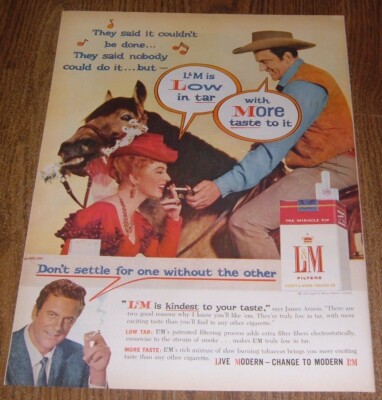 1959 GUNSMOKE AMANDA BLAKE MISS KITTY JAMES ARNESS MARSHAL DILLON L&M CIGARETTE