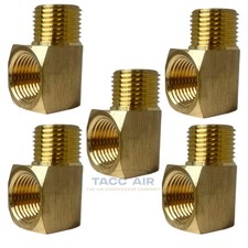 5 Pack 1/2" NPT Brass Street Elbow 90 Degree Pipe Thread Fitting Male Female