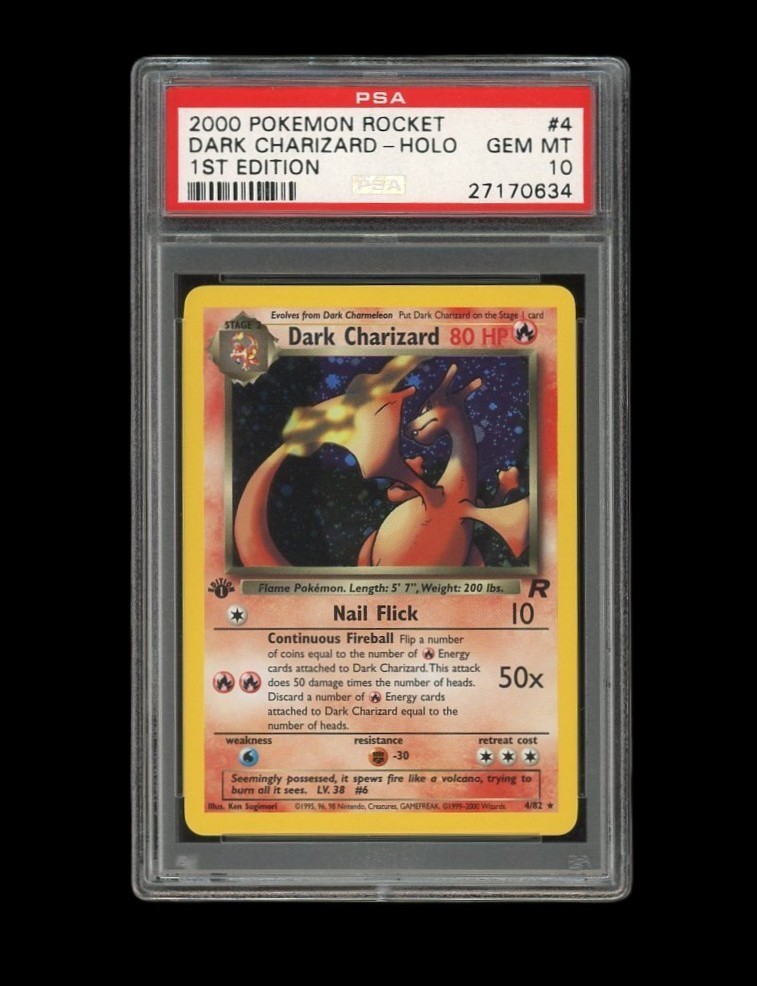 POKEMON PSA 10 GEM MINT 2000 DARK CHARIZARD 1ST EDITION ROCKET