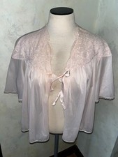 Vintage Vanity Fair Bed Lace Jacket pale pink Med Nylon