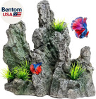 Aquarium Mountain View Stone Ornament - Rock Decorations for Large Fish Tank,Aqu