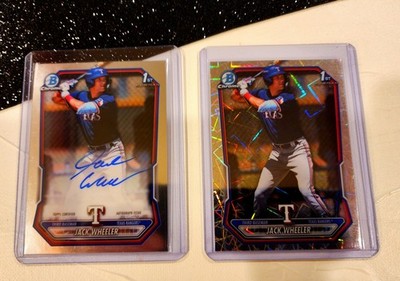 2026 Bowman 1st Chrome Jack Wheeler Lot Of 2* On Card Auto * Lazer 1st