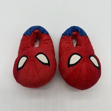 Marvel Spider-Man Plush House Slippers Children's Size 5/6Y Red Logo . 87