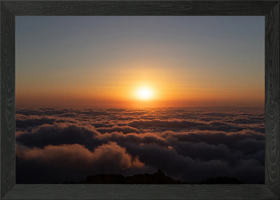 Sonnenuntergang über den Wolken Gerahmtes Wandbild Poster Leinwanddruck Bild