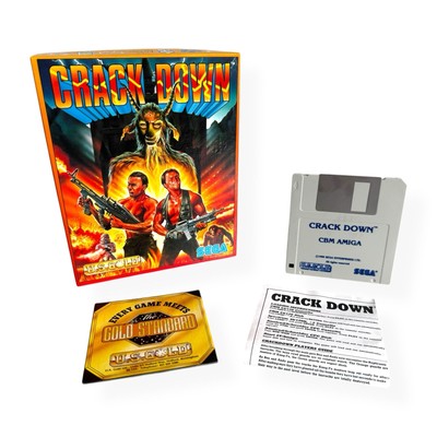 Sega Crack Down Computerspiel CBM Amiga Neu OVP mit Handbuch RAR 1989 US Gold