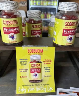 Scobucha Probiotic Kombucha Gummy - 5B CFU Probiotics + kombucha  + Apple Cider