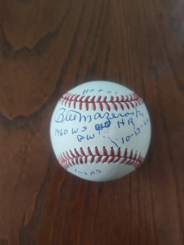 Bill Mazeroski Signed Baseball With 4 Inscriptions JSA