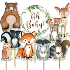 18 PCS Woodland Baby Shower Centerpiece Sticks Forest Animal Party Decoration