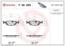 Bremsbelagsatz Scheibenbremse PRIME BREMBO P 06 009 f�r E30 BMW E23 ALPINA E28