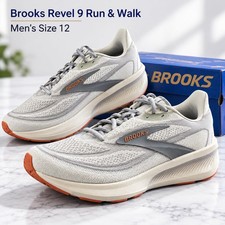 Brooks Revel 9 Men  s Size 12 M Gray Orange Running Shoes Sneakers NIB