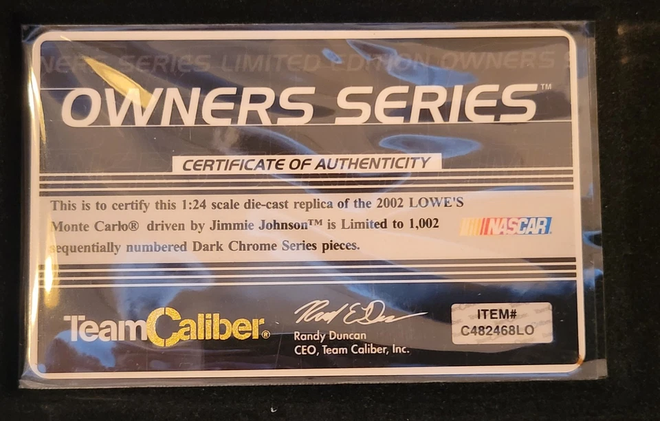 吉米·约翰逊 2002 低帮黑暗铬合金新秀车 1/24 球队 CALIBER OWNER'S — 第 4/4 张图片